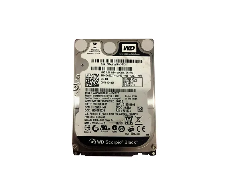 0G622T - Dell 160GB 7200RPM SATA 2.5-inchHard Drive