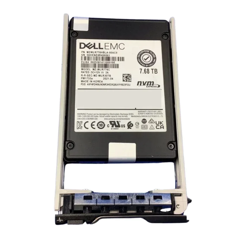 Dell 0GR8D Dell 00GR8D / 0GR8D 7.68TB PCIe NVMe 3.0 SED 2.5-Inch Enterprise Internal Solid State Drive. In Stock