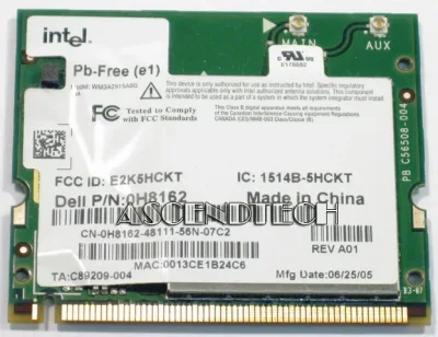 0H8162 - Dell 802.11a/b/g Intel Pro 2915 Mini PCI Wireless Card