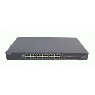 0HT858 - Dell PowerConnect 3524P 24 x Ports 10/100Base-T PoE + 2 x Ports Shared SFP + 2 x Ports 10/100/1000Base-T Fast Ethernet Manageable Stackable Ethernet Switch