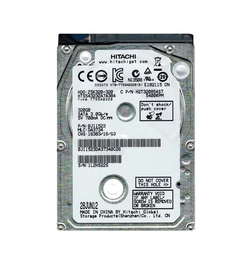 0J11523 - Hitachi 320GB 5400RPM SATA 3Gb/s 2.5-inch Hard Drive
