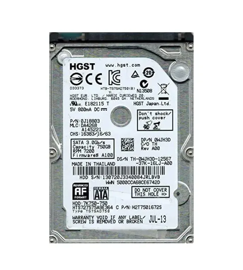 0J18803 - Hitachi Travelstar 7K750 750GB 7200RPM SATA 3Gb/s 16MB Cache 2.5-inch Hard Drive