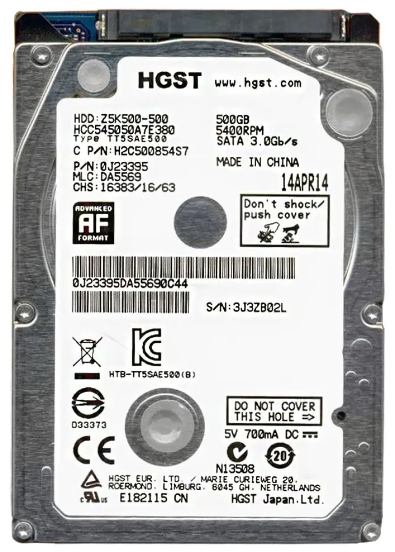 0J23395 - Hitachi 500GB 5400RPM SATA 3Gb/s 2.5-inch Hard Drive