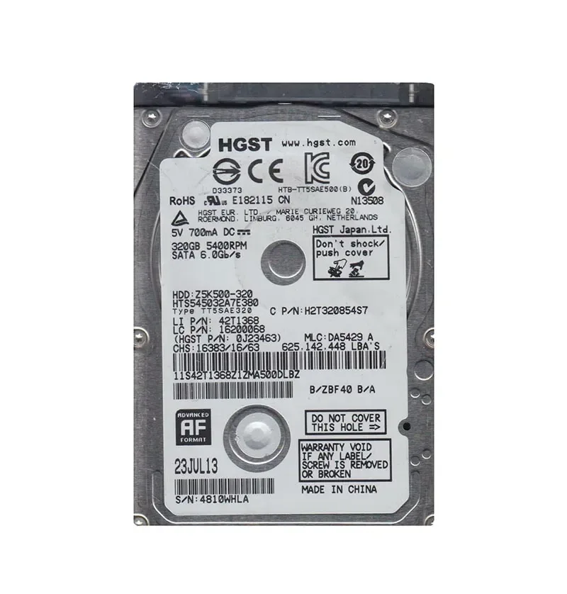 0J23463 - Hitachi Travelstar Z5K500 320GB 5400RPM SATA 3Gb/s 8MB Cache 2.5-inch Hard Drive