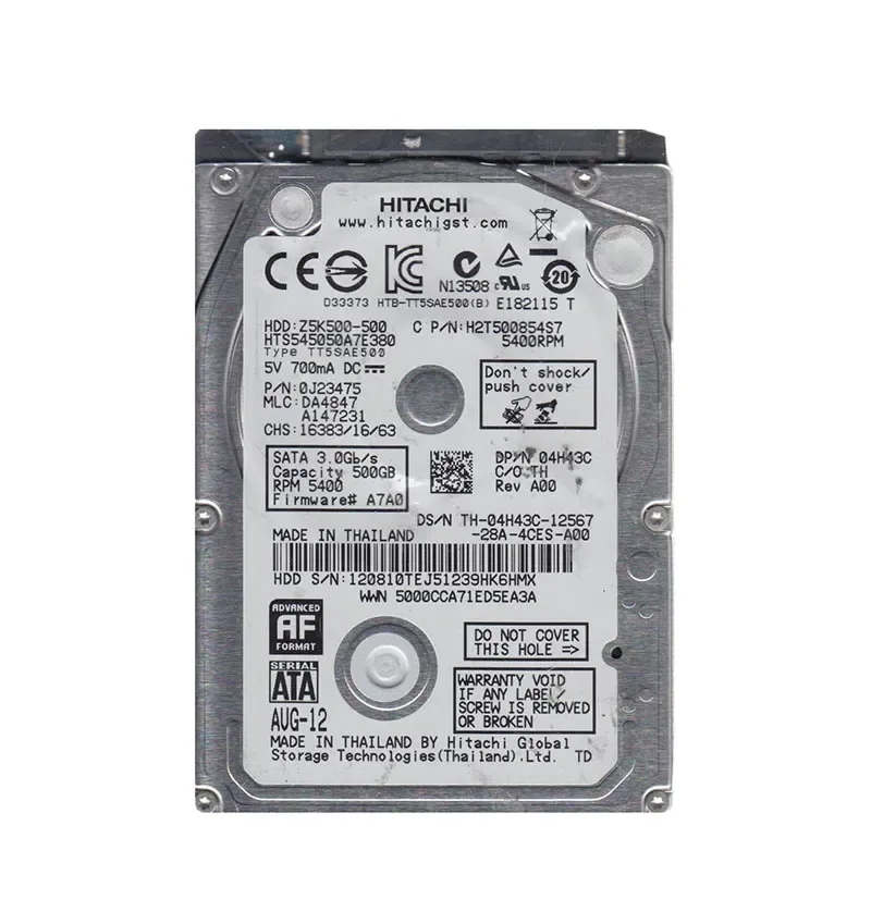 0J23475 - Hitachi Travelstar Z5K500 500GB 5400RPM SATA 3Gb/s 8MB Cache 2.5-inch Hard Drive