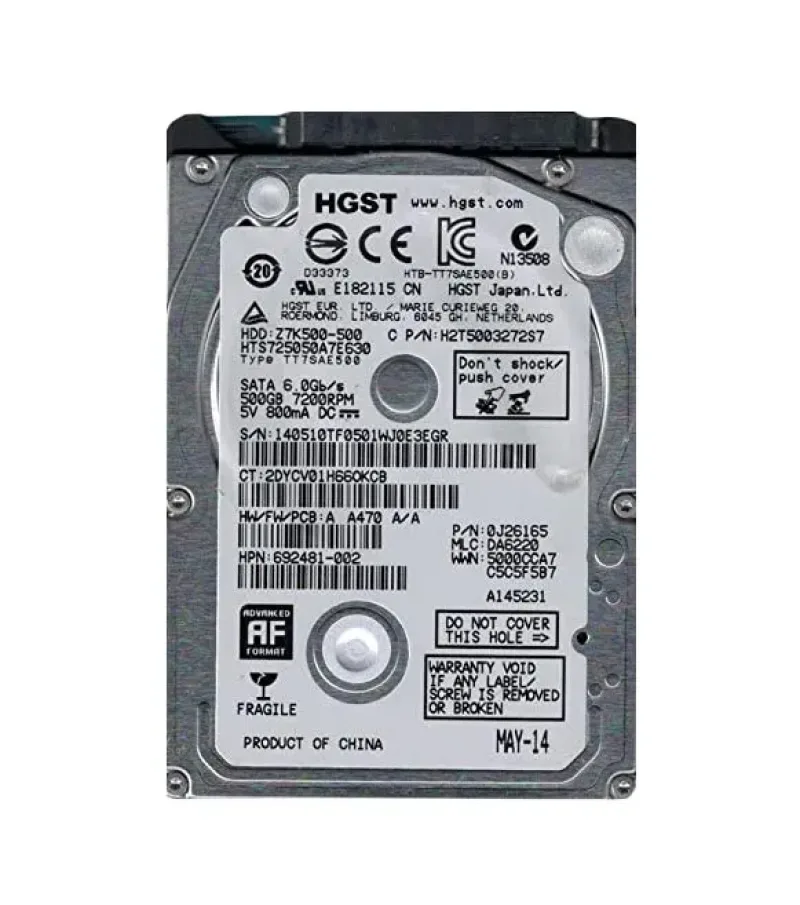 0J26165 - Hitachi 500GB 7200RPM SATA 6Gb/s 2.5-inch Hard Drive