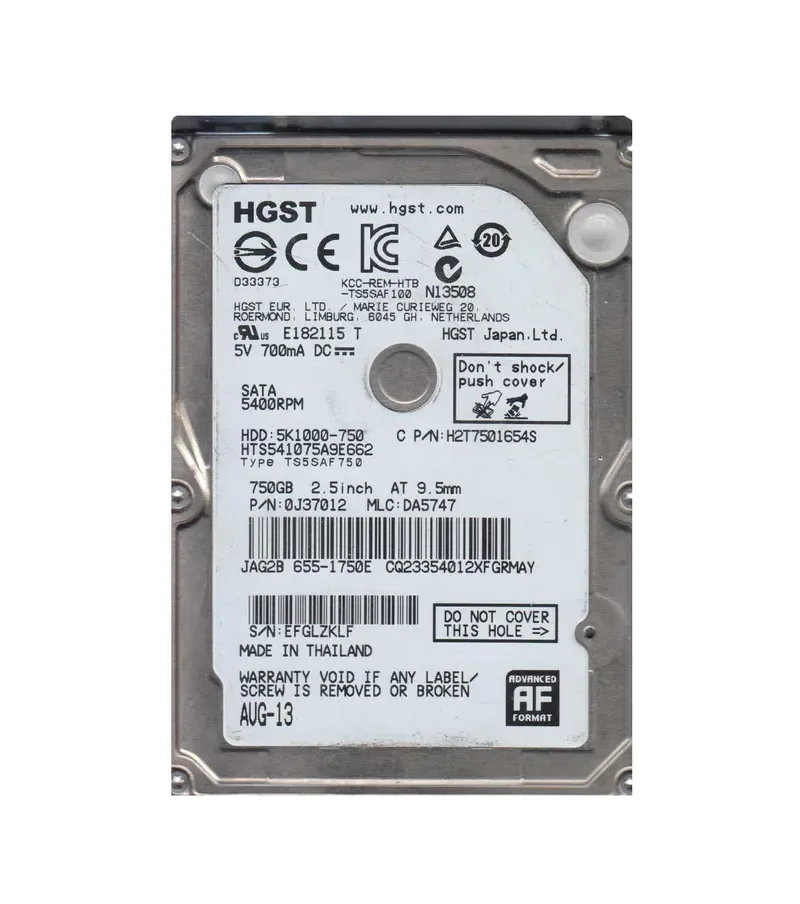 0J37012 - Hitachi 750GB 5400RPM SATA 6Gb/s 2.5-inch Hard Drive