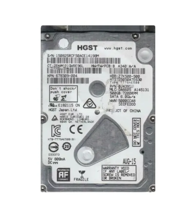 0J43955 - Hitachi 500GB 7200RPM SATA 6Gb/s 2.5-inch Hard Drive