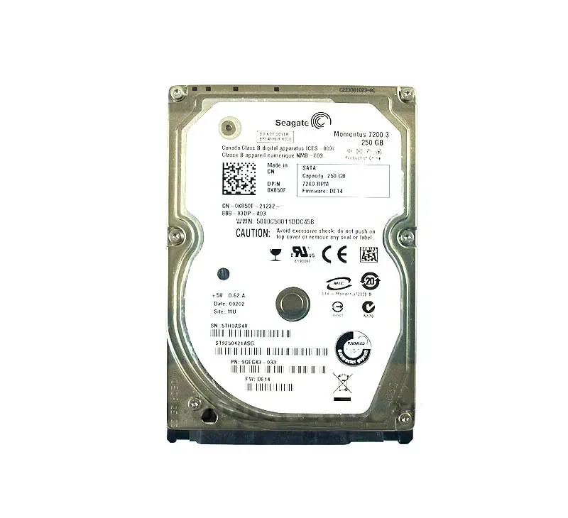 0K850F - Dell 250GB 7200RPM SATA 2.5-inchHard Drive