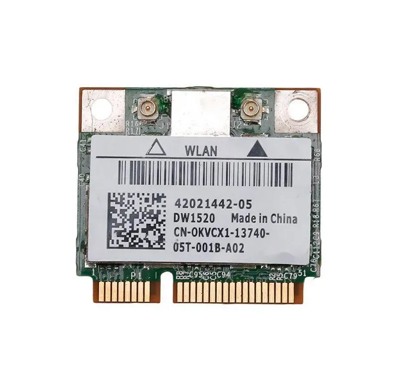 0KVCX1 - Dell Wireless 1520 (11agn) WLAN Half-Height mini-Card foDell Inspiron / Latitude / Studio Laptops / Alienware / OptiPlex / Precision Mobil