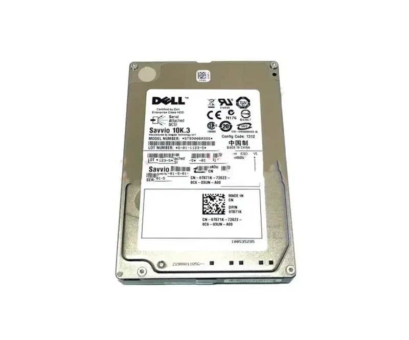 0T871K - Dell 300GB 10000RPM SAS 6.0Gb/s 16MB Cache 2.5-inch Hard Drive
