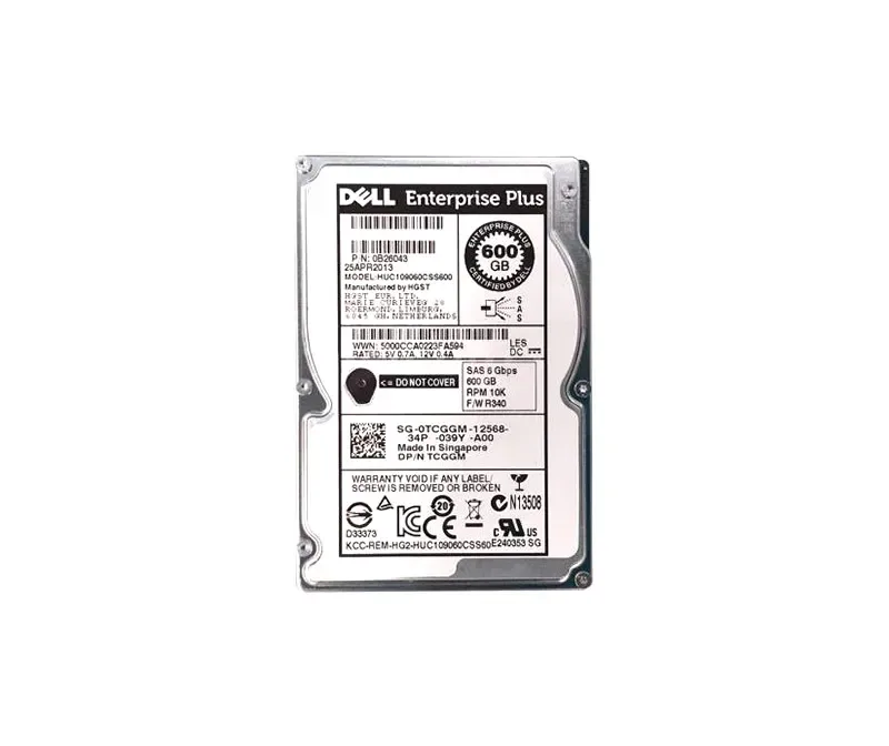0TCGGM - Dell 600GB 10000RPM SAS 6Gb/s 2.5-inch Hard Drive