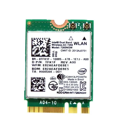 0TFK1F - Dell Intel Dual Band Wireless-AC 7260 Model 7260NGW + Bluetooth 4.0 Card
