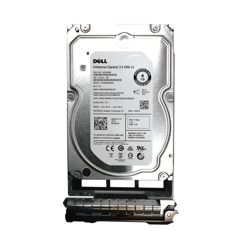0XWM1W - Dell 4TB 7200RPM SAS 12G/s NearLine Hot-Pluggable 3.5-inch Hard Drive with Tray