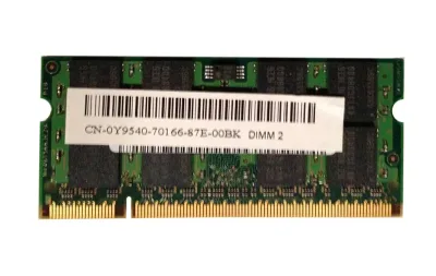 0Y9540 - Dell 2GB DDR2-667MHz PC2-5300 non-ECC Unbuffered CL5 200-Pin Dual Rank SoDIMM Memory Module