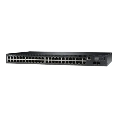 0Y983J - Dell Networking N2048P 48 x Ports 10/100/1000Base-TX PoE+ + 2 x Ports 10GBase-X SFP+ Rack-Mountable 1U Layer 3 Managed Gigabit Ethernet Switch