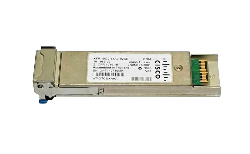 10-1989-03 - Cisco 10Gb/s 10GBase-LR/LW Single-Mode Fiber 10km 1310nm Duplex LC Connector XFP Transceiver Module