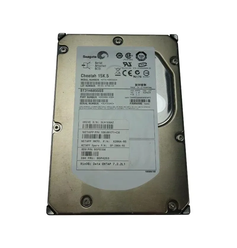 108-00171 - NetApp 144GB 15000RPM SAS 3.0Gb/s 3.5-inch Hard Drive for FAS2020/2050