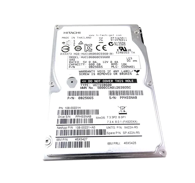 108-00221 - NetApp 600GB 10000RPM SAS 6.0Gb/s 2.5-inch Hard Drive for DS224X FAS2240-2