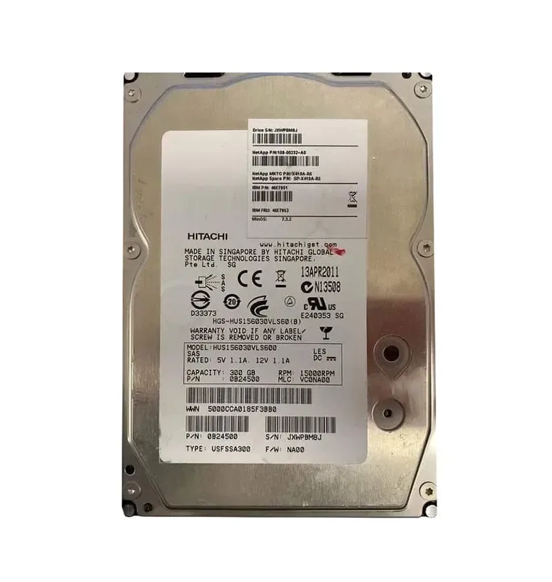 108-00232 - NetApp 300GB 15000RPM SAS 3.0Gb/s Hard Drive (RoHS) for DS4243