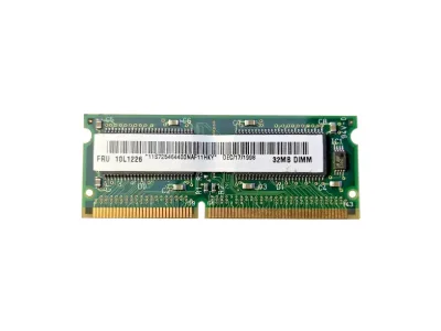 10L1226 - IBM 32MB 66MHz PC66 non-ECC Unbuffered CL2 144-Pin SoDimm Memory Module