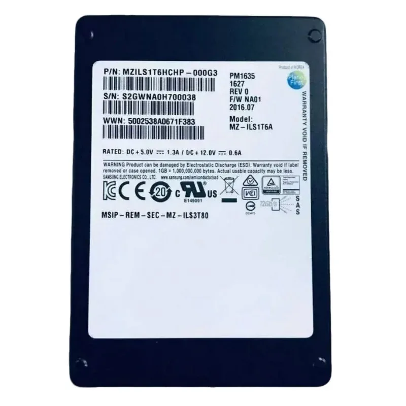 EMC 118000181 1.6TB Multi-Level Cell SAS 12Gb/s 2.5-Inch Solid State Drive. In Stock