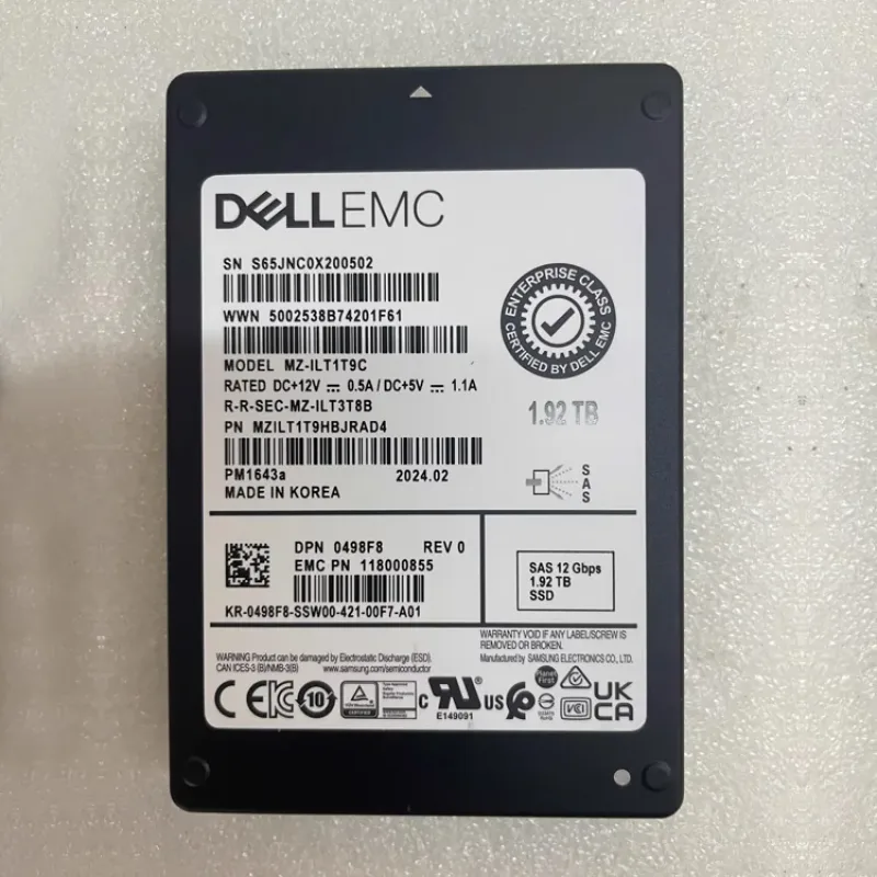 EMC 118000492-02 1.92TB SAS 12Gb/s 2.5-inch Solid State Drive . In Stock