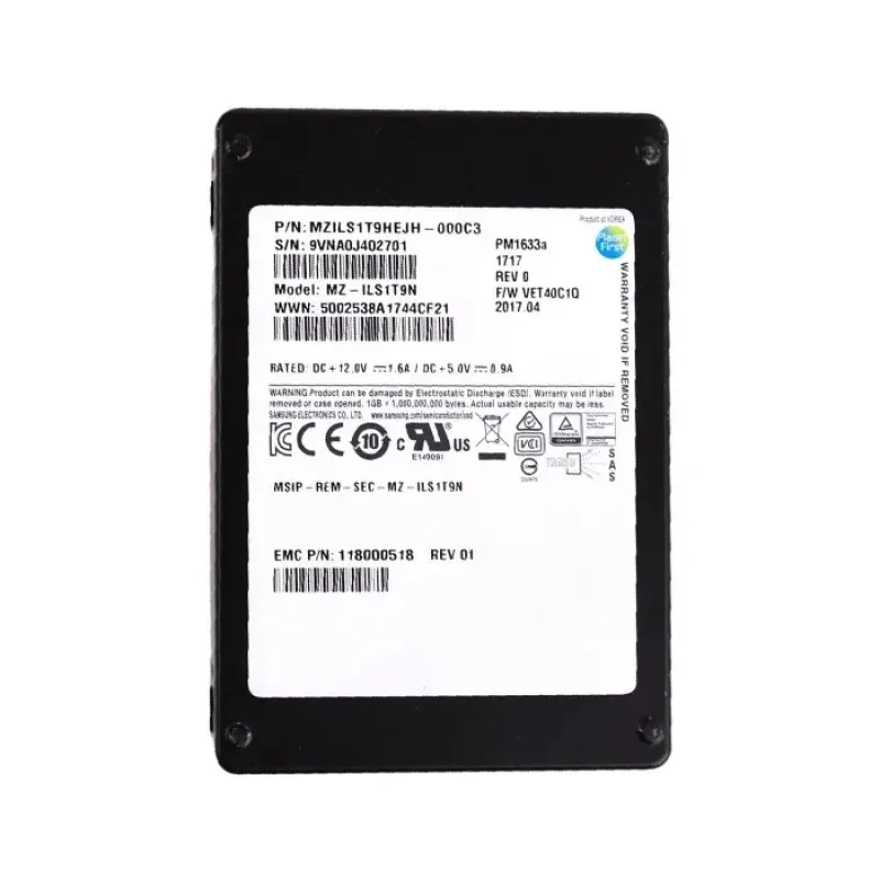 EMC 118000518 1.92TB SAS 12Gb/s 2.5-inch Enterprise Solid State Drive . In Stock