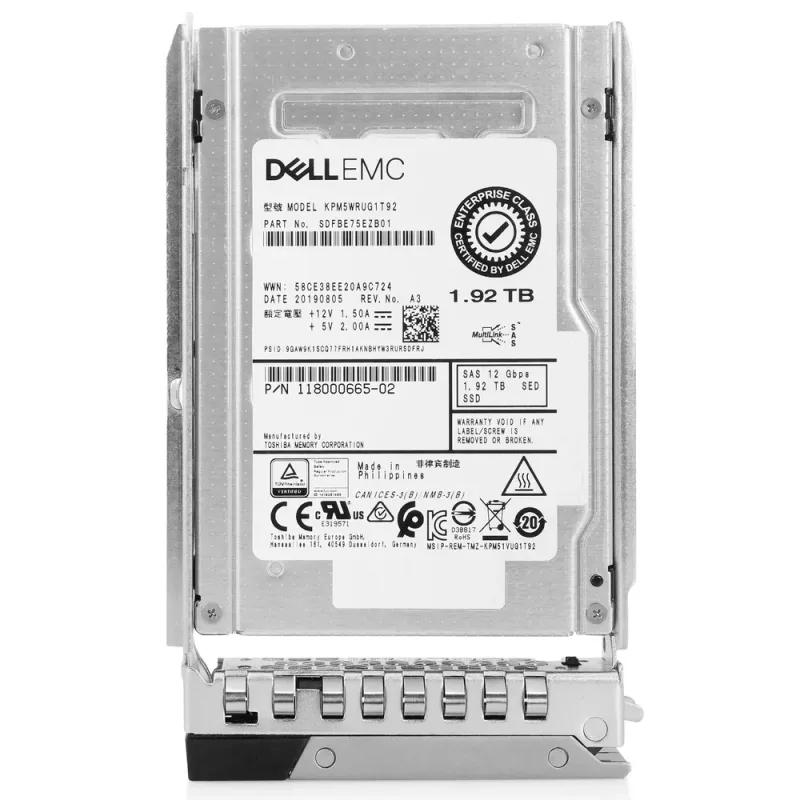EMC 118000665-02 1.92TB SAS 12Gb/s SED 2.5-inch Solid State Drive . In Stock