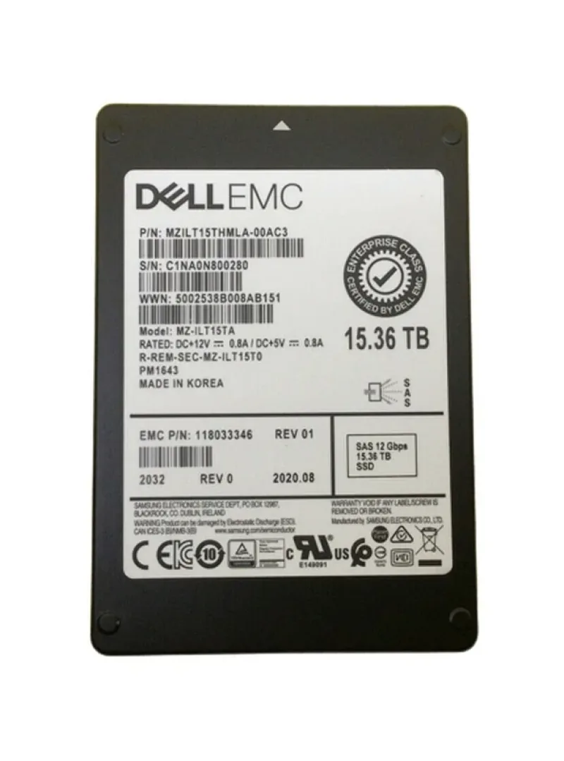 EMC 118033346 15.36TB SAS 12Gb/s 2.5-Inch Solid State Drive