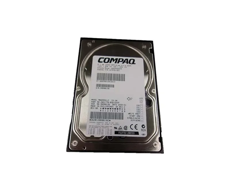 127976-001 - HP 9.1GB 10000RPM Ultra Wide SCSI-3 80-Pin Hot-Pluggable 1-inch Hard Drive