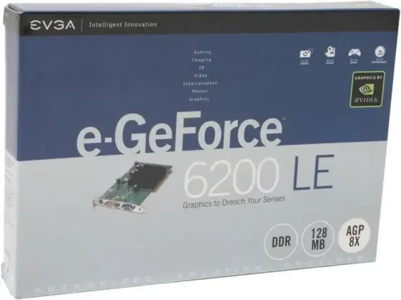 128-A8-N294-AR - EVGA GeForce 6200LE 128MB 64-Bit DDR AGP 4X/8X Video Graphics Card