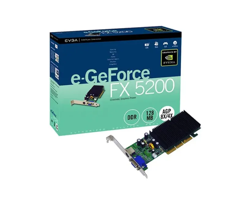 128-A8-N304-KR - EVGA GeForce FX 5200 128MB DDR 64-Bit AGP 4X/8X Video Graphics Card