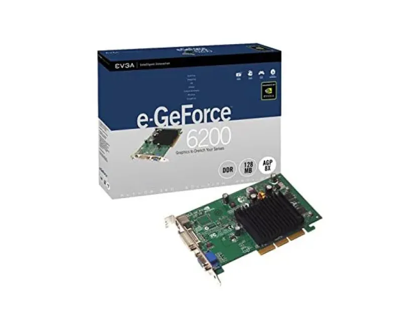 128-A8-N339-KR - EVGA GeForce 6200 128MB DDR 64-Bit DVI/ D-Sub S-Video Out AGP 4X/8X Video Graphics Card