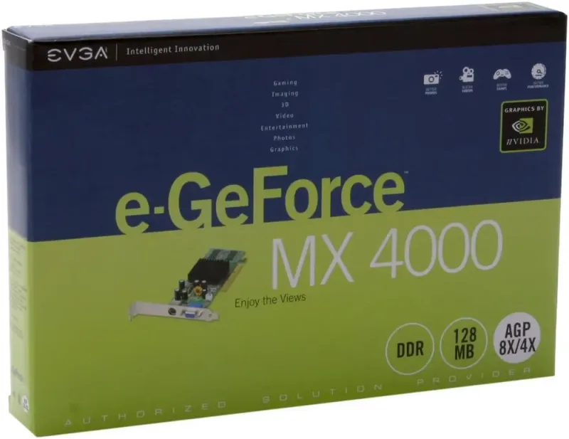 128-A8-NV96-TX - EVGA GeForce MX4000 128MB DDR 64-Bit Low Profile AGP 4X/8X Video Graphics Card