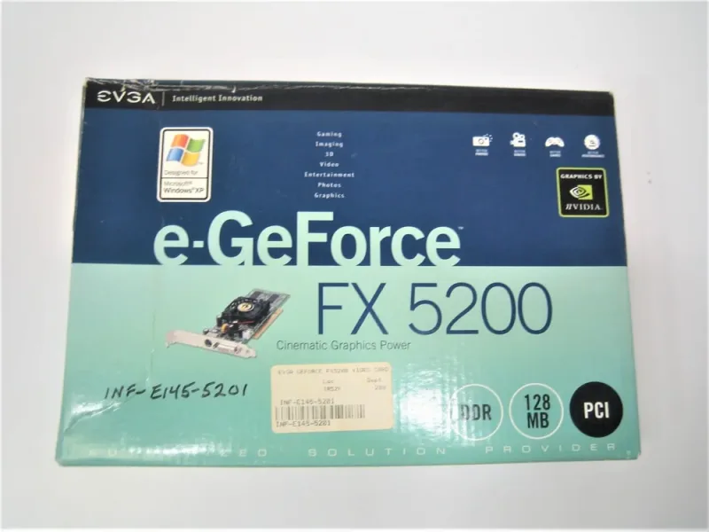 128-P1-N309-DX - EVGA GeForce FX 5200 128MB DDR 64-Bit PCI Video Graphics Card