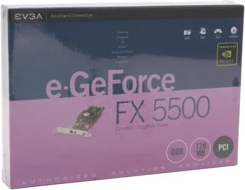 128-P1-N320-FR - EVGA Nvidia GeForce FX 5500 128MB 64-Bit DDR PCI DVI/ S-Video Out Video Graphics Card