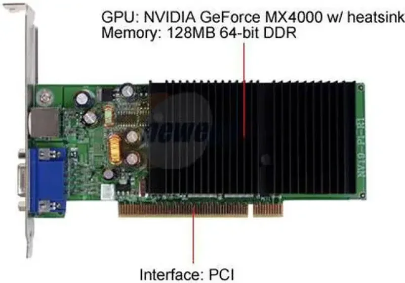 128-P1-NV94-AR - EVGA GeForce MX4000 128MB 64-Bit DDR PCI Low Profile Video Graphics Card