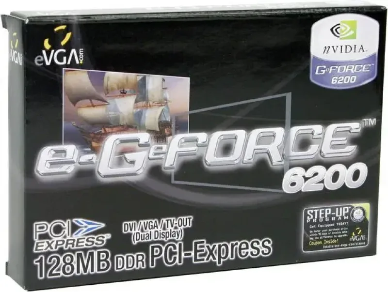 128-P2-N361-LA - EVGA e-GeForce 6200 128MB 128-Bit DDR PCI Express x16 Video Graphics Card