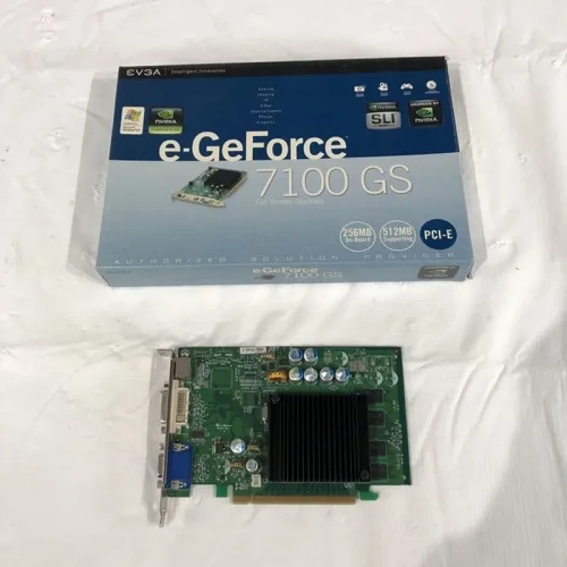 128-P2-N411-K1 - EVGA GeForce 7100 GS 256MB (128MB On-board) GDDR2 64-Bit SLI Support PCI Express x16 Video Graphics Card