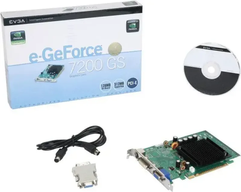 128-P2-N428-K2 - EVGA e-GeForce 7200 GS 128MB DDR2 64-Bit PCI Express x16 DVI/ D-Sub/ S-Video Output Video Graphics Card