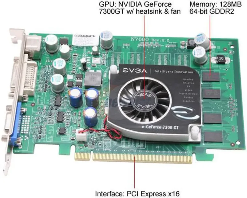 128-P2-N431-TR - EVGA e-GeForce 7300 GS 128MB GDDR2 64-Bit PCI Express x16 Video Graphics Card