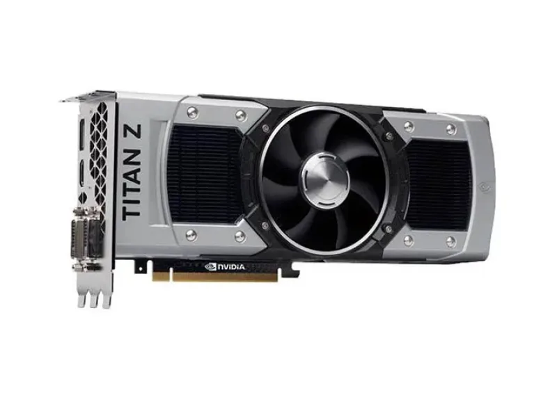 12G-P4-3990-LA - EVGA GeForce GTX Titan Z 12GB GDDR5 768-Bit DVI-I/ DVI-D/ HDMI/ DisplayPort SLI Support PCI Express 3.0 Video Graphics Card