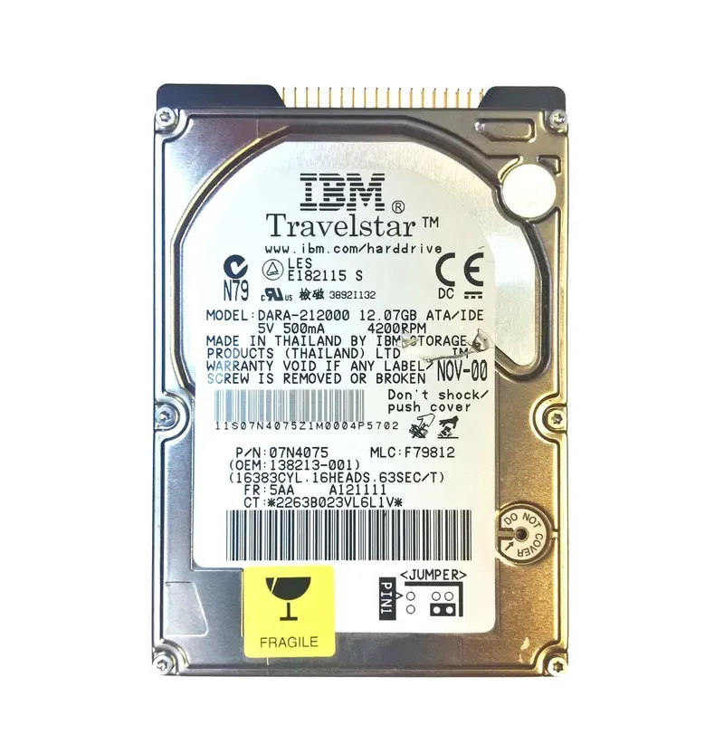 138213-001 - Compaq 12GB 4200RPM ATA 66 2.5-inch Hard Drive