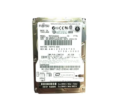 13N6772 - IBM 40GB 5400RPM IDE 2.5-inch Hard Drive for R50 51