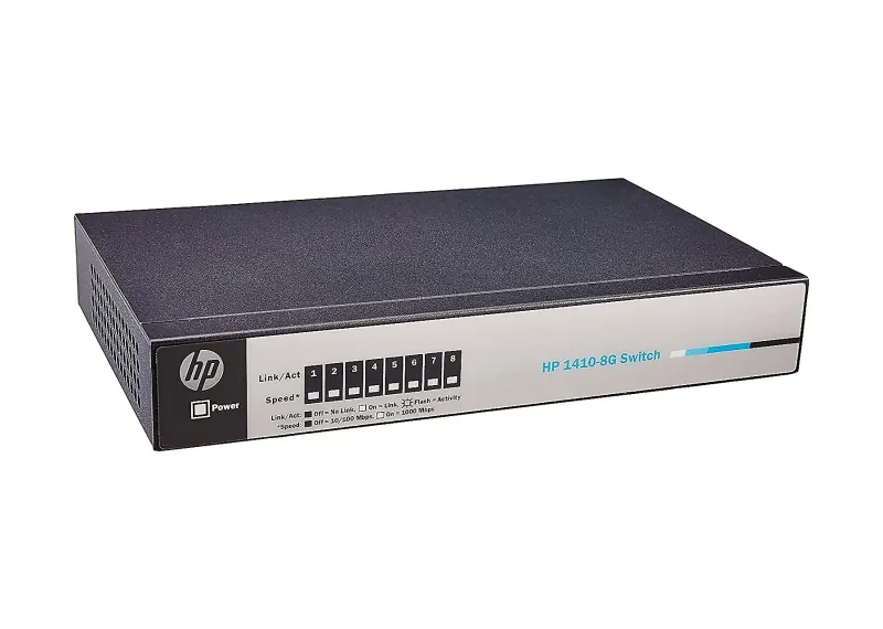 HP 1410-8G Procurve 1410 Series 1410-8G 8 x RJ-45 Ports 10/100/1000Base-T Layer 2 Unmanaged Rack-mountable Gigabit Ethernet Network Switch. In Stock