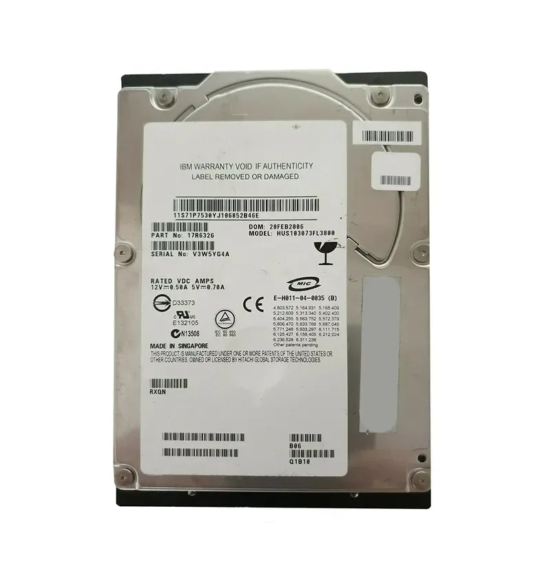 17R6326 - Hitachi Ultrastar 10K300 73GB 10000RPM 8MB Cache Ultra-320 SCSI 80-Pin 3.5-inch Low Profile (1.0inch) Hot Pluggable