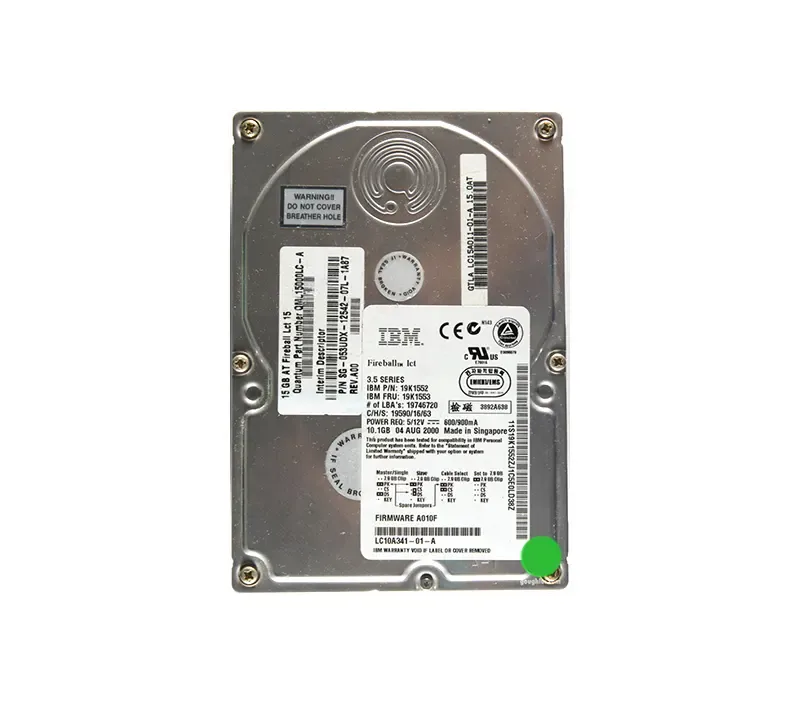 19K1552 - IBM 10GB 4500RPM ATA-66 512KB Cache 3.5-inch Hard Drive