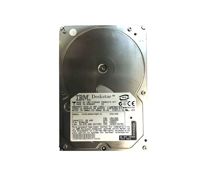 19K1565 - IBM Deskstar 75GXP 20GB 7200RPM ATA-100 2MB Cache 3.5-inch Hard Disk Drive
