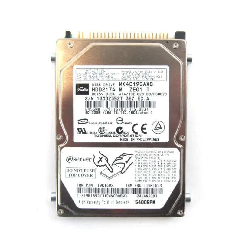 19K1693 - IBM Lenovo 40GB 5400RPM ATA-100 2.5-inch Hard Disk Drive for ThinkPad T43/p